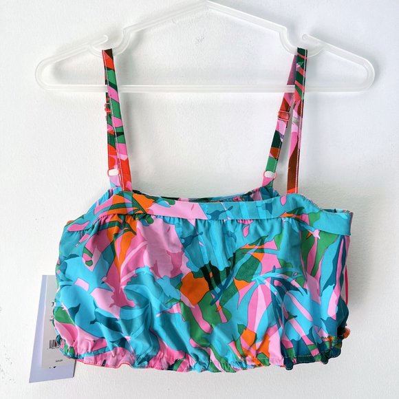 NEW! JUICY COUTURE Tropical Palm Print Zip Crop Top, Size XS - Picture 9 of 15